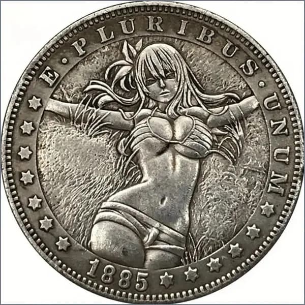 1885 Монета Morgan с серебряным покрытием современные ремесленные изделия