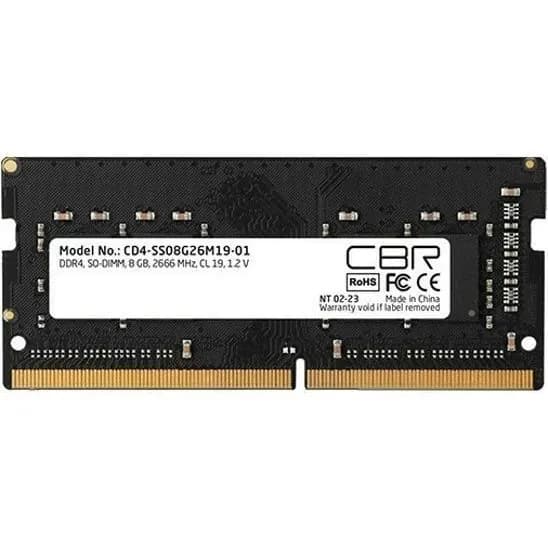 CBR Оперативная память DDR4 8GB 2666MHz CL19 (19-19-19-43) DDR4, 2666 МГц, 1 x 8 ГБ (CD4-SS08G26M19-01)
