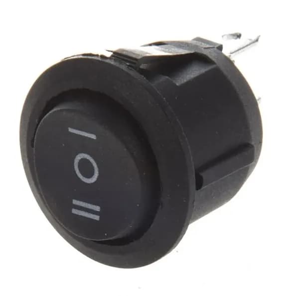 Выключатель, 3-х позиционный, 3-х контактный, кнопка 10A 250V (круглый) KN029