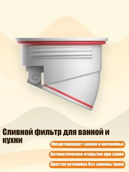 Сливной фильтр для ванной и кухни, Белый - Нитки