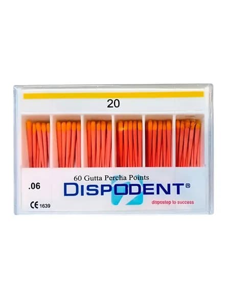 Штифты гуттаперчевые 06 №20, 60шт (Dispodent)