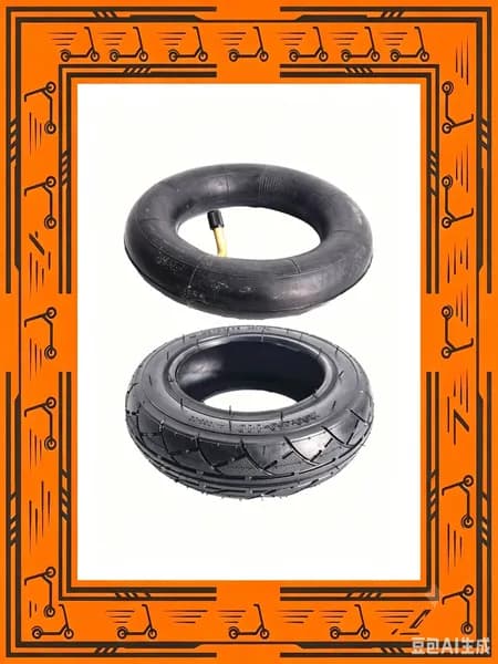 Внутренний шланг 8" для скутера, резина, чёрный, 200x50-110, вес 77г, комплект 1 шт.