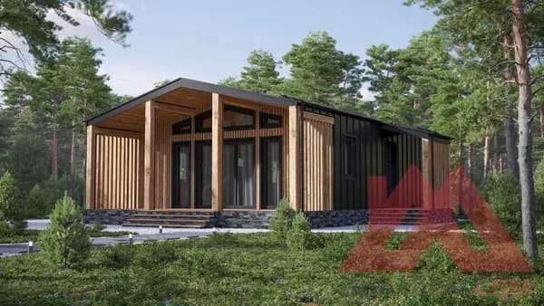 Архитектурное решение каркасного дома "Баир", 7*10 м, 62 м.кв.