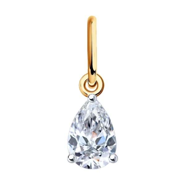 Золотая подвеска DIAMANT-ONLINE с фианитом 585 пробы