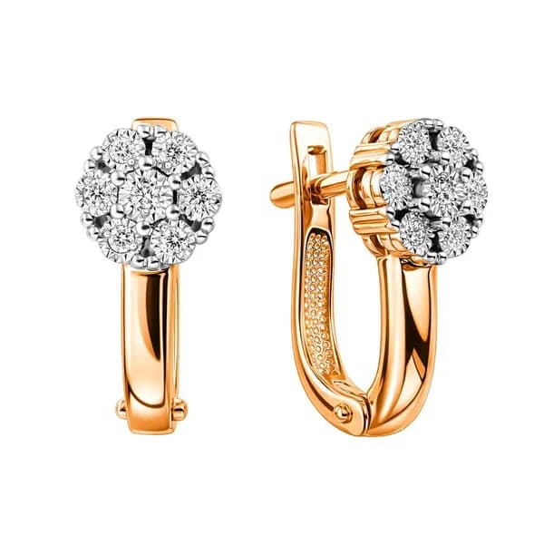 Серьги женские с бриллиантами из красного золота 585 пробы 585GOLD