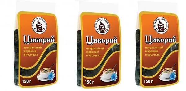 Русский цикорий Цикорий натуральный, жареный, в кусочках, 150 гр, 3 уп/