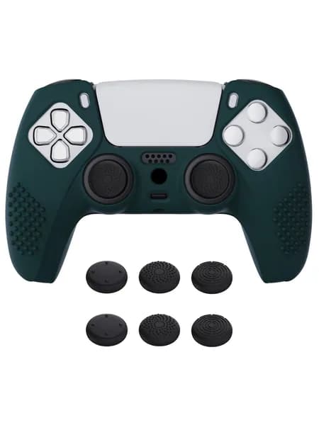 PlayVital 3D Studded Edition Противоскользящая силиконовая накладка для PS5 контроллера, мягкий резиновый чехол с 6 колпачками для стиков
