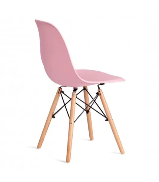 Стул CINDY (EAMES) (mod. 1801) / 1 шт. в упаковке дерево бук/металл/сиденье пластик, 45x51x82 см, Light pink (светло-розовый)