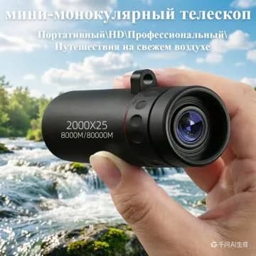 Монокуляр с высоким разрешением и большим увеличением, который можно использовать в качестве портативного монокуляра, с характеристиками 2000x25, 1 шт.