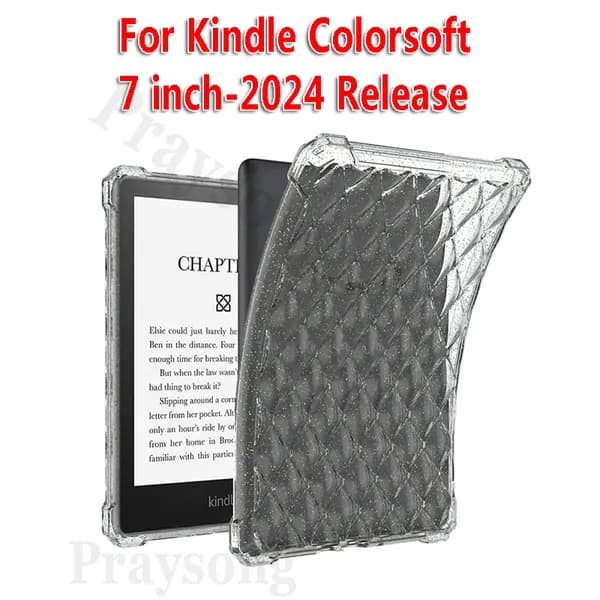 блестящий чехол для Kindle 12-го поколения Kindle Colorsoft Signature 2024 Release 7-дюймовый SA569P прозрачная задняя крышка Защита