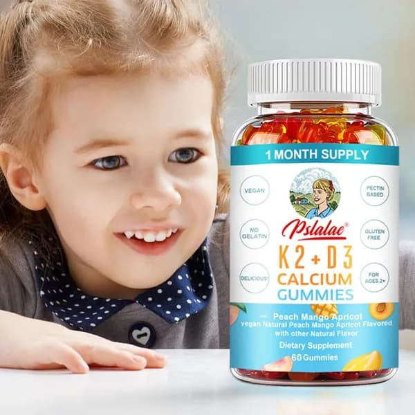 Pslalae - Жевательные конфеты с кальцием K2+D3 - Поддерживает здоровье костей и способствует усвоению кальция