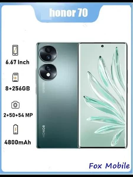 Honor 70 Смартфон 8 256 ГБ Зелёный