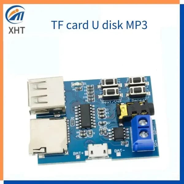 Плата MP3-декодера оснащена усилителем мощности, декодером USB-флешки