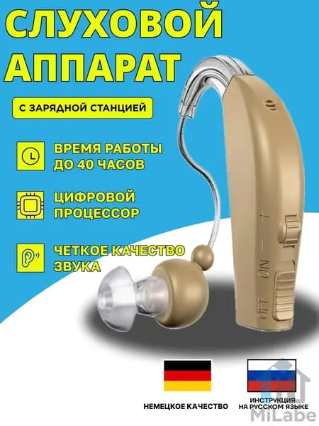 Слуховой аппарат усилитель звука для пожилых и слабослышащих с зарядкой 1