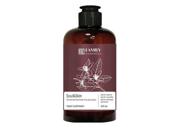 Soul&Skin Парфюмированный гель для душа 470мл Табак и Бергамот