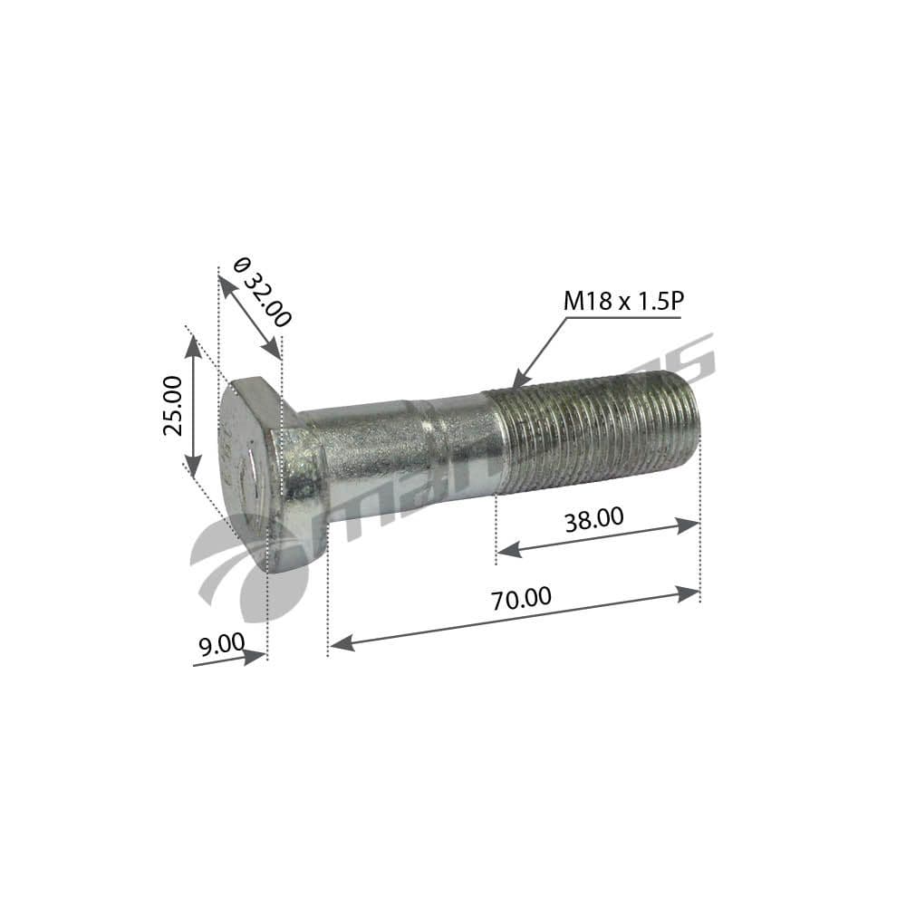 Шпилька ступицы колеса! m18x1.5x34x70-10.9/man MANSONS 400.602, oem 81455010171