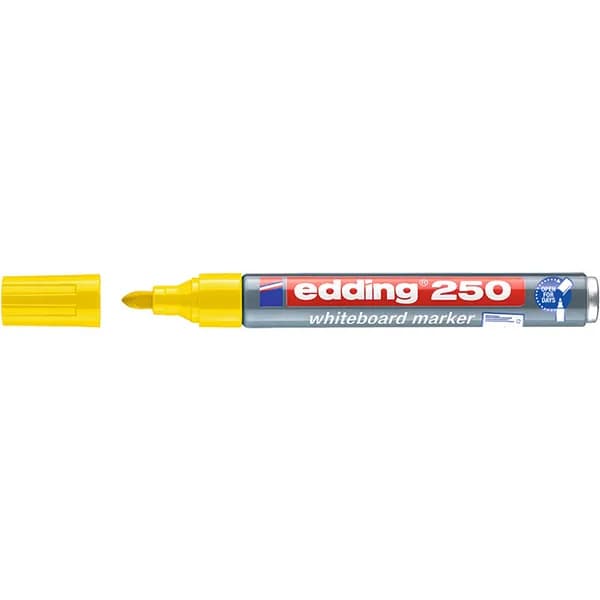 Маркер edding 250 Cap-off, для белых досок, круглый наконечник, 1.5-3 мм Желтый