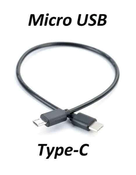 Кабель для мобильных устройств USB Type-C/Micro-USB 2.0 Type-B, 0.29 м, черный