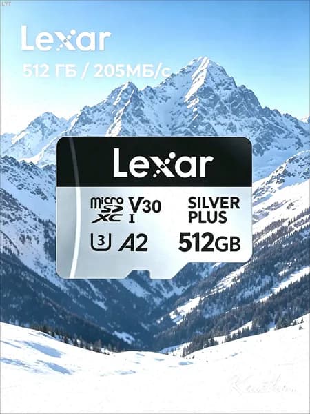 Карта памяти Professional SILVER PLUS microSDXC 512 ГБ, до 205 МБ/с, UHS-I, V30, A2