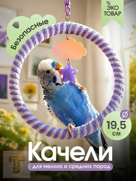 Игрушечные качели для попугая, платформа для птичьей клетки, фиолетовый