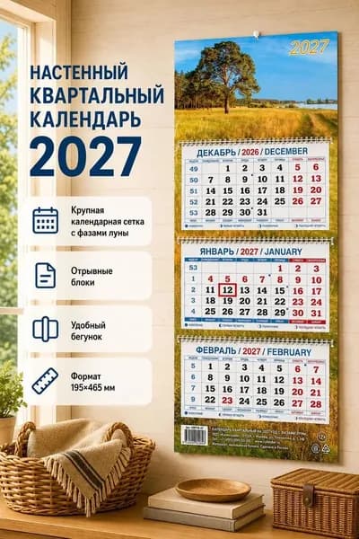 Атберг 98 Календарь 2027 г., Квартальный