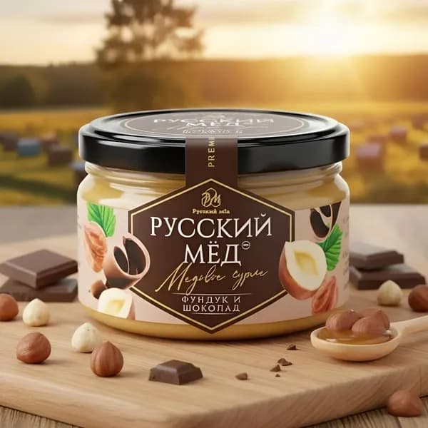 Медовое суфле с Фундуком и Шоколадом "Русский Мёд" 250мл