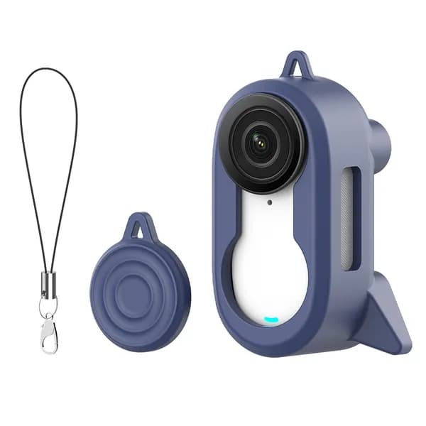 Чехол для Insta360 GO3S и GO3 из силикона тёмно-синего цвета