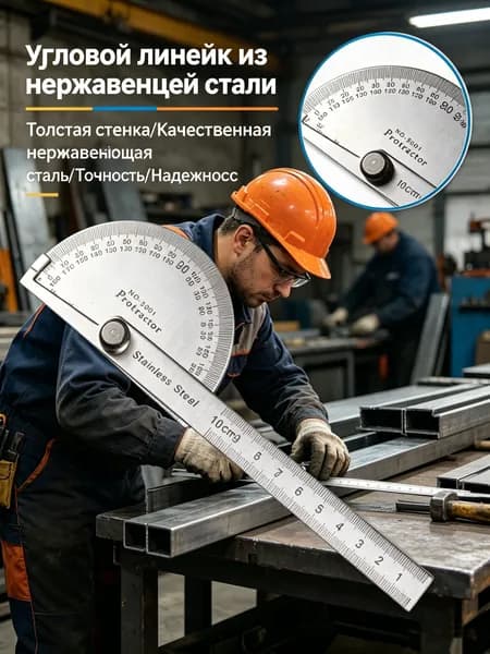 Угловая линейка из нержавеющей стали, подходящая для деревообработки