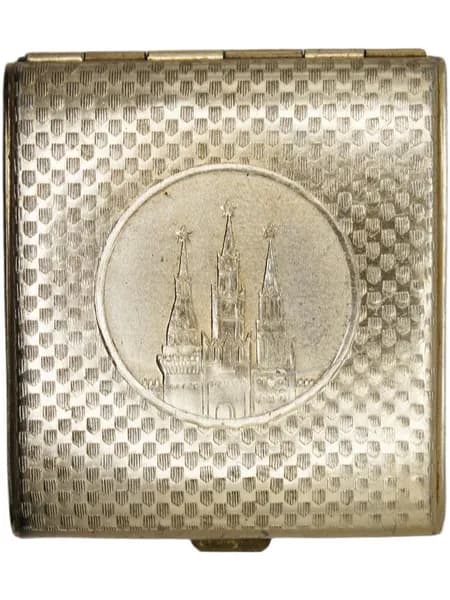 Винтажный портсигар "Москва. Кремль". Металл, 1970-1980 (Размер: 90х75х15)