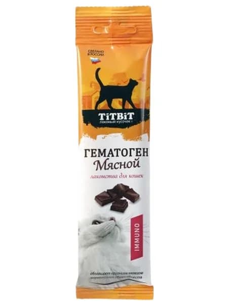 Гематоген мясной immuno для кошек 30г Титбит