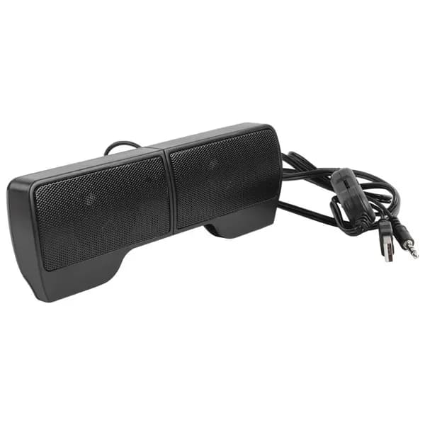 Мини-портативная USB стереоколонка с клипсой для ноутбука, MP3/телефона и ПК, регулятор громкости, 2.0, 2 Вт на канал