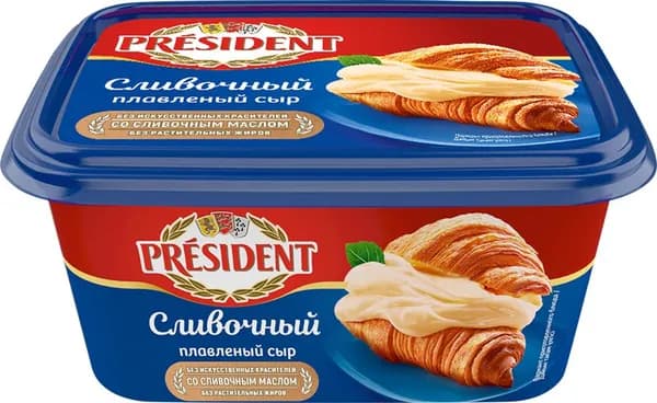 Сыр плавленый PRESIDENT Сливочный 45%, без змж, 400г 2 шт.