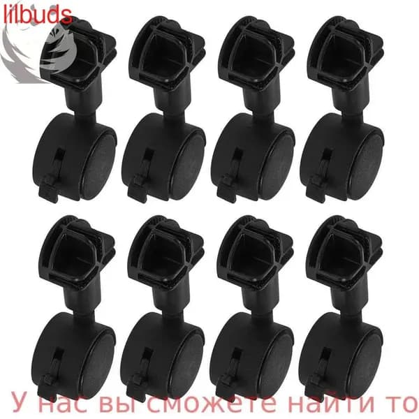 Колеса Для Клетки Кошки, Поворотные, С Тормозом, Черный, Пластик, 8 Шт
