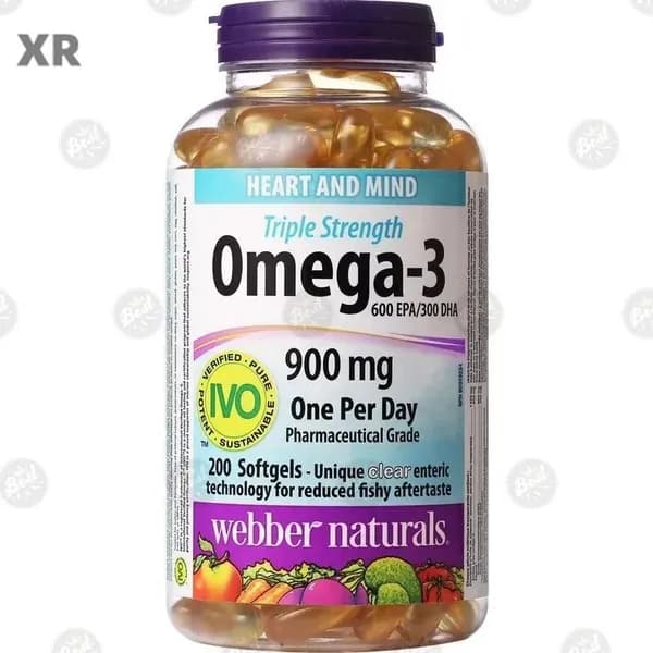 Webber Naturals 3 - кратная концентрация Omega3 Капсулы глубоководного рыбьего жира 200