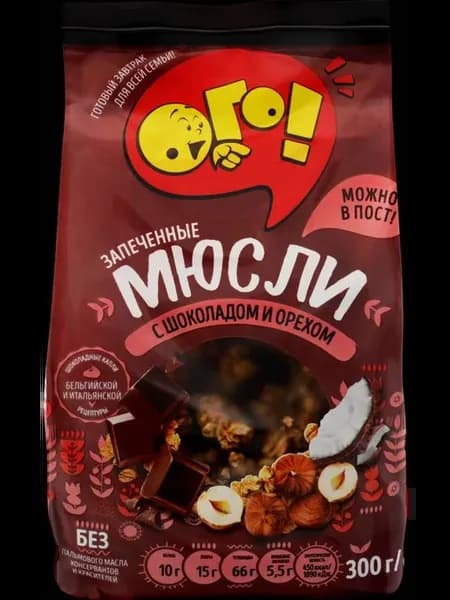 Мюсли запеченные ОГО с шоколадом и орехом 5шт