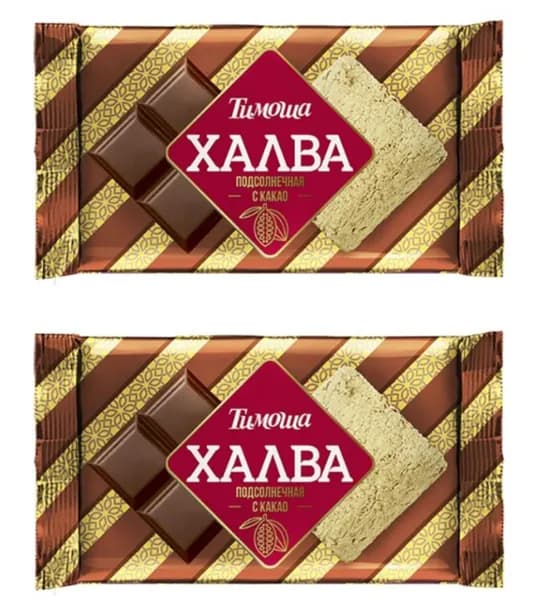 Тимоша Халва подсолнечная, с какао, 250 гр, 2 уп