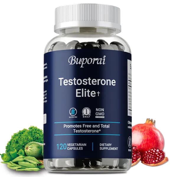 Buporai - Testosterone Elite+ - Содержит лютеолин, гранат и экстракт какао-бобов - Способствует повышению уровня тестостерона