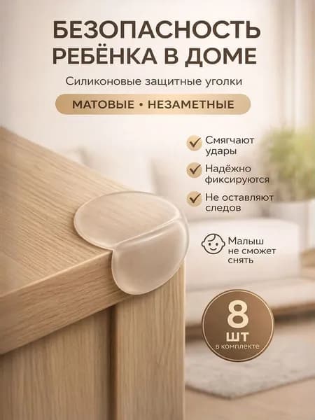 Защитные уголки на мебель матовые круглые 8шт