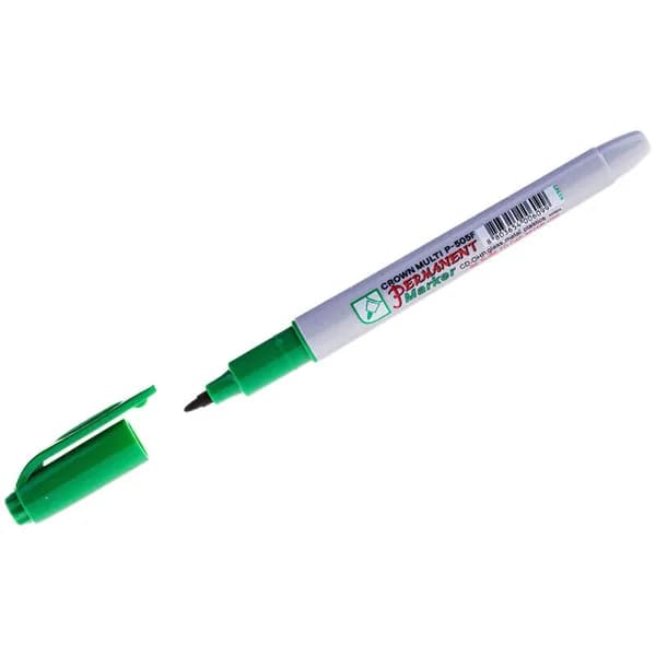 Перманентный маркер Crown Multi Marker Super Slim P-505F, 1 мм, зеленый (1 шт)
