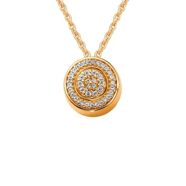 Подвеска на шею с фианитами из красного золота 375 пробы 585GOLD