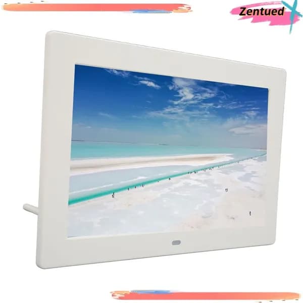 10 Inch Digital Photo Frame, Поддерживает мультимедийный контент и дистанционное управление, для улучшения интерьера Белый европейский стандарт
