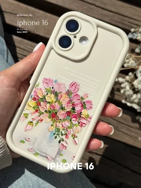 Чехол на iphone 16 с принтом цветы