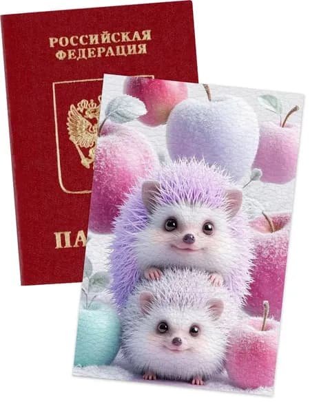Чехол на паспорт ежиком