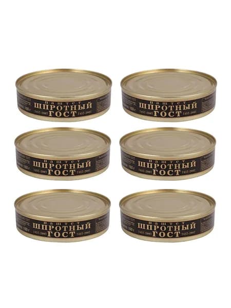 Главпродукт Паштет шпротный, 160 гр, 6 шт