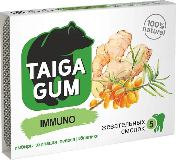 Смолка жевательная Taiga Gum Иммуно Алтайский нектар 5шт