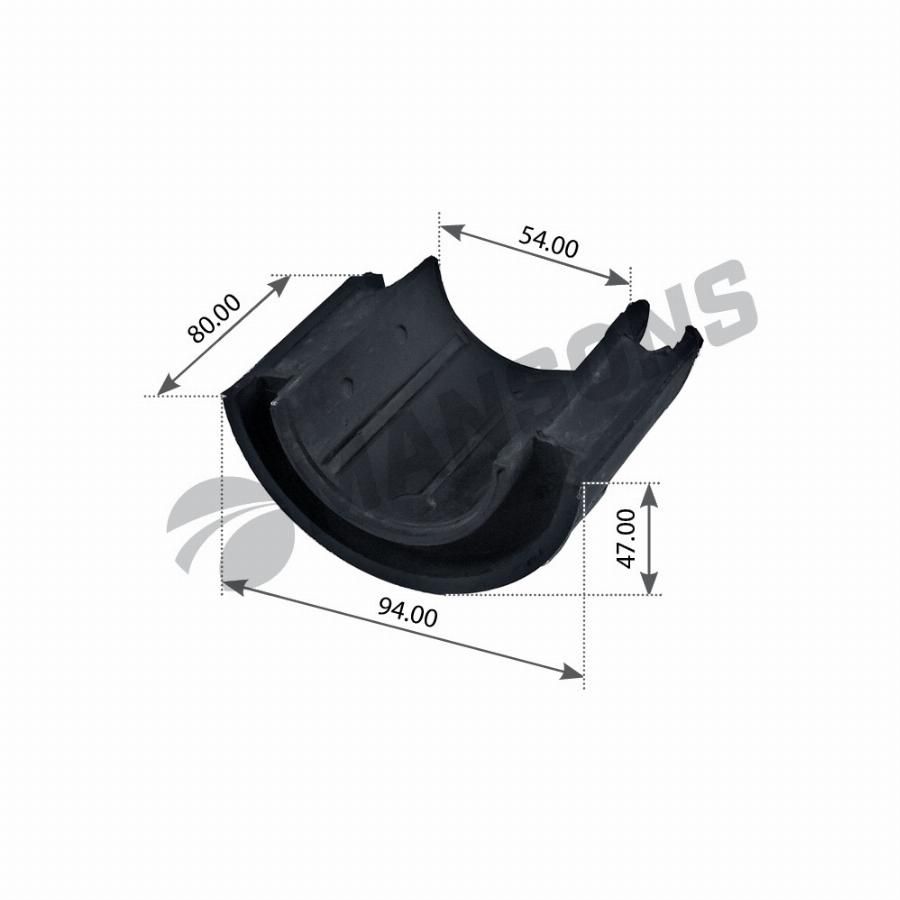 Полувтулка стабилизатора 054*93.5*70, 80 заднего Iveco (Mansons)