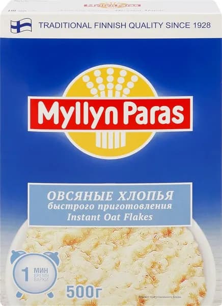 Хлопья овсяные MYLLYN PARAS Instant Oat Flakes, 500г