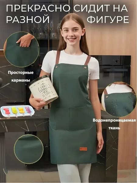 фартук кухонный рабочий непромокаемый с карманами