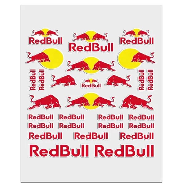 Наклейки Red Bull для авто, мото, шлемов и скейтбордов. Водонепроницаемый декор и тюнинг транспорта, украшения для шлемов, аксессуары для модификации боковых панелей мотоциклов