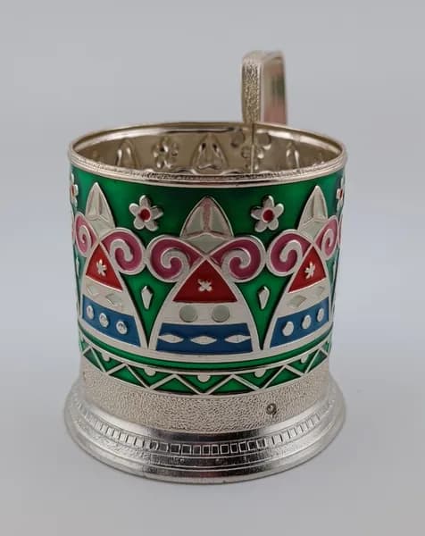 Подстаканник Хоровод, алюминий, СССР, 1970-е гг. Волгоградский завод "Сувенир".